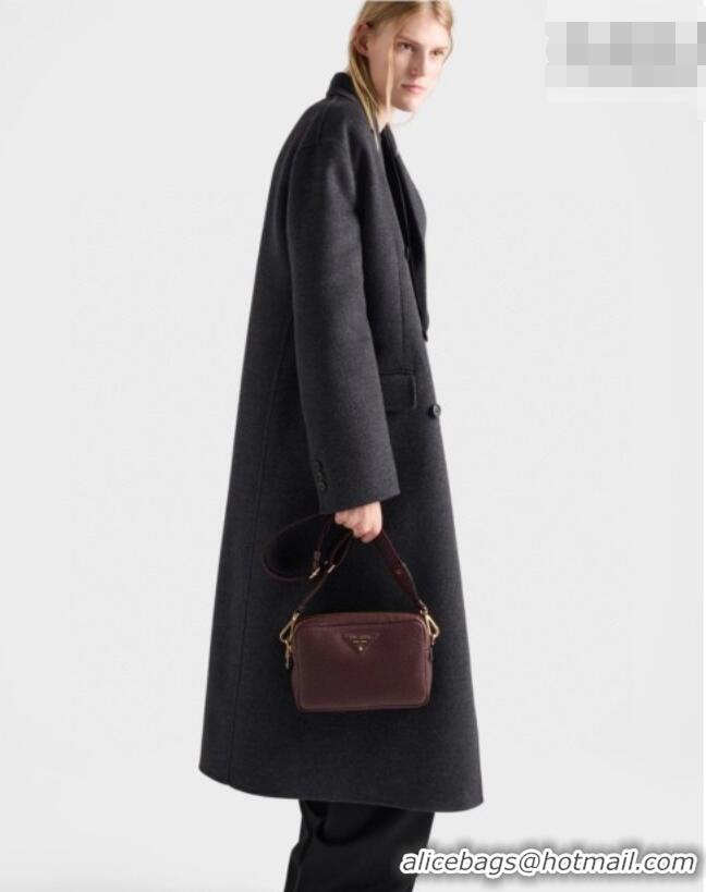 Modern Classic Prada Small leather shoulder bag 1BH082 Burgundy 2026
