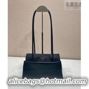 Well Crafted Prada Passage medium leather bag with Re-Nylon flap 1BA495 Black 2026