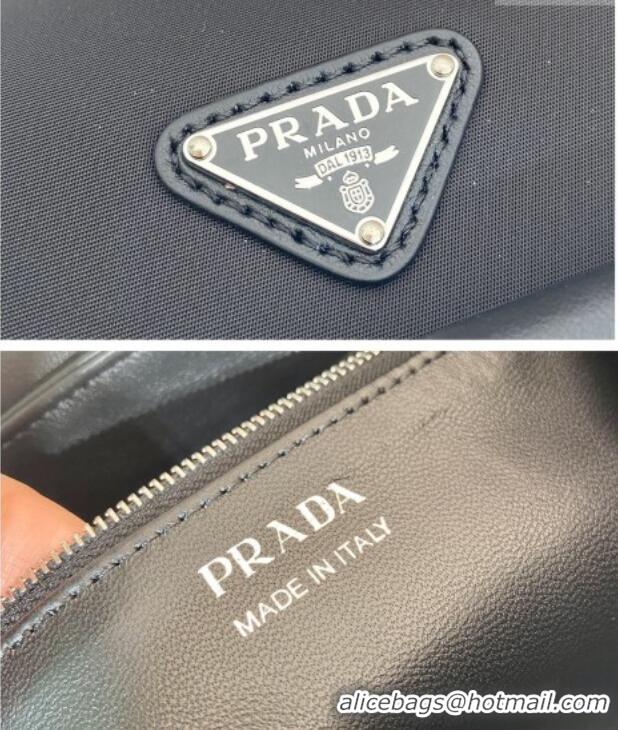 Well Crafted Prada Passage medium leather bag with Re-Nylon flap 1BA495 Black 2026