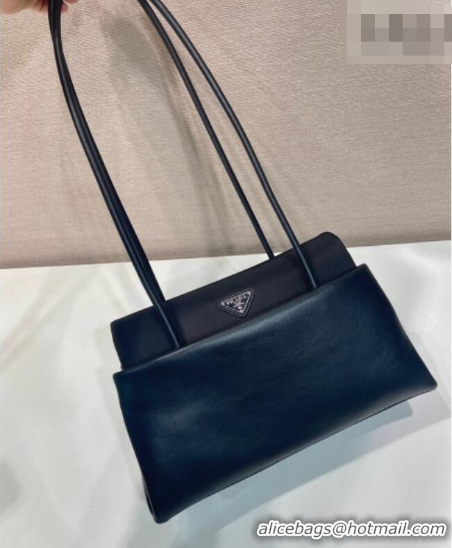 Well Crafted Prada Passage medium leather bag with Re-Nylon flap 1BA495 Black 2026