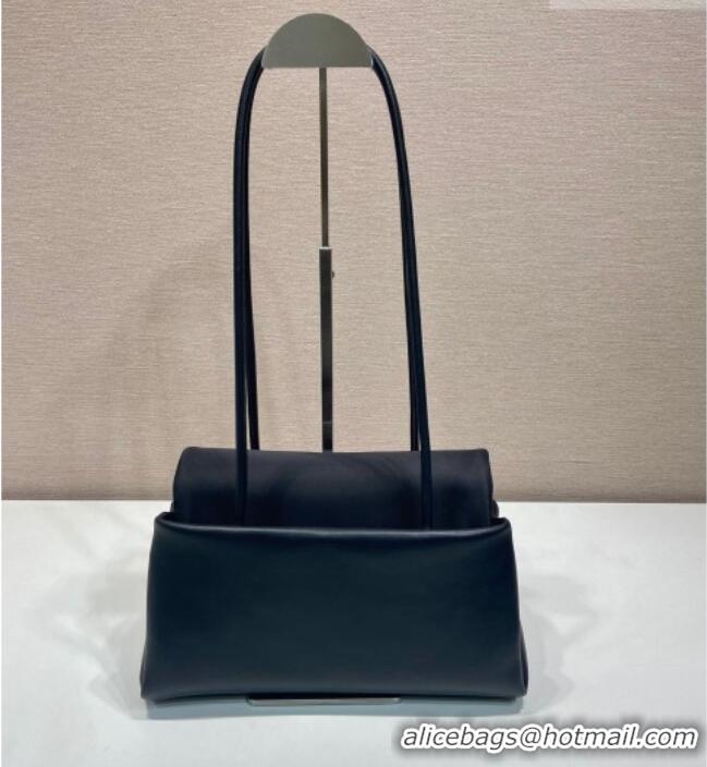 Well Crafted Prada Passage medium leather bag with Re-Nylon flap 1BA495 Black 2026