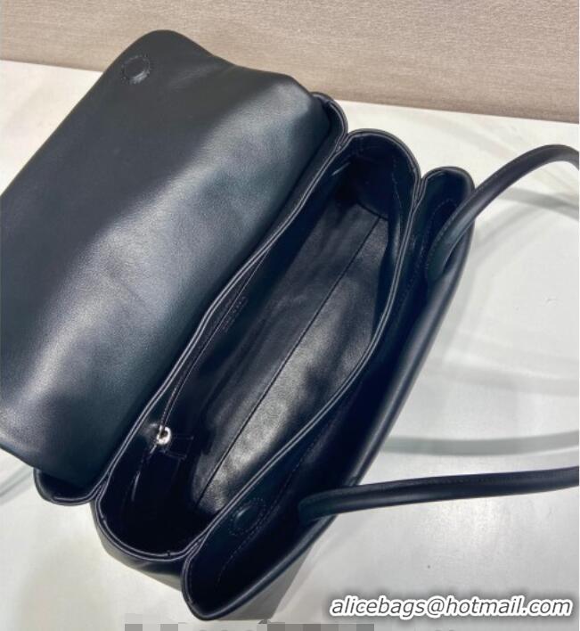 Well Crafted Prada Passage medium leather bag with Re-Nylon flap 1BA495 Black 2026