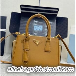 Best Price Prada Galleria small Saffiano leather bag 1BA896 Caramel Brown 2026