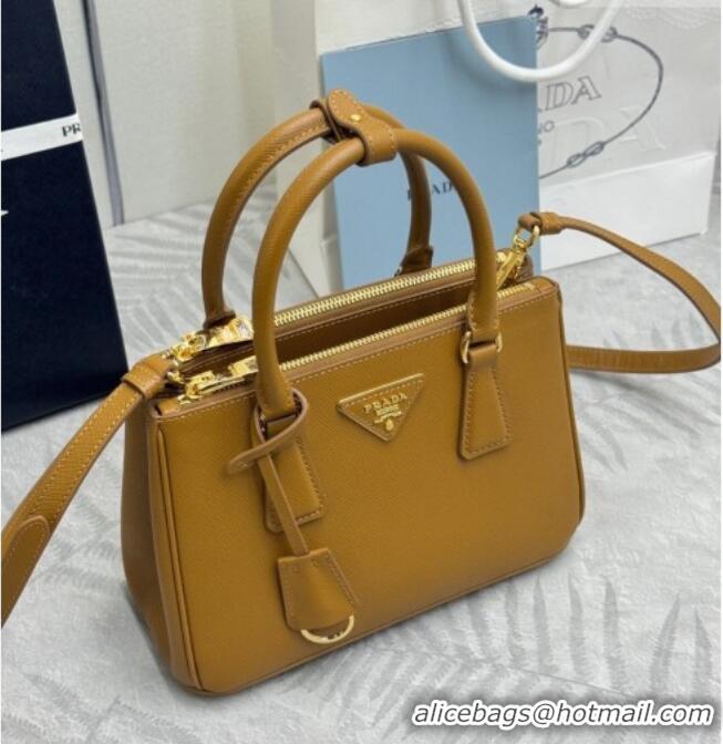 Best Price Prada Galleria small Saffiano leather bag 1BA896 Caramel Brown 2026