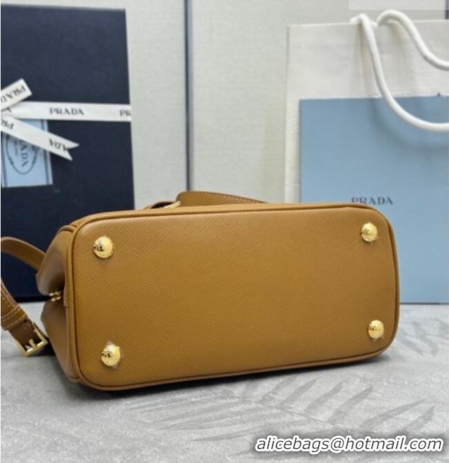 Best Price Prada Galleria small Saffiano leather bag 1BA896 Caramel Brown 2026