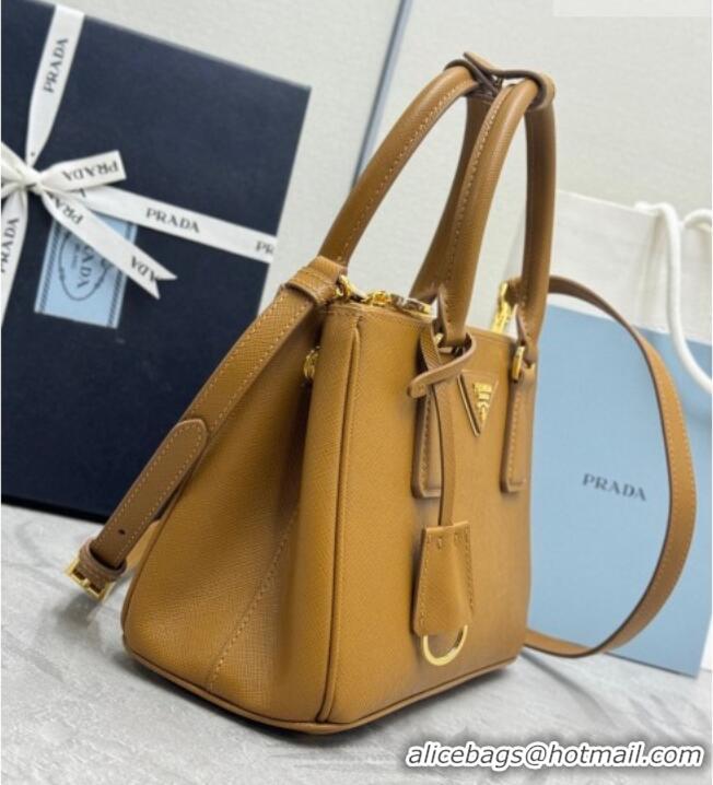Best Price Prada Galleria small Saffiano leather bag 1BA896 Caramel Brown 2026