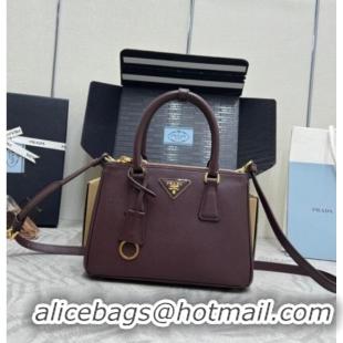 Original Cheap Prada Galleria small Saffiano leather bag 1BA896 Burgundy 2026