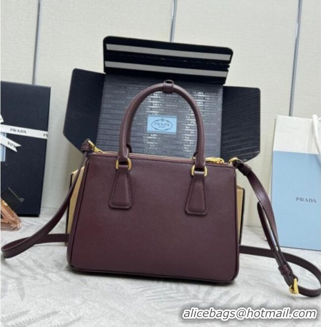 Original Cheap Prada Galleria small Saffiano leather bag 1BA896 Burgundy 2026