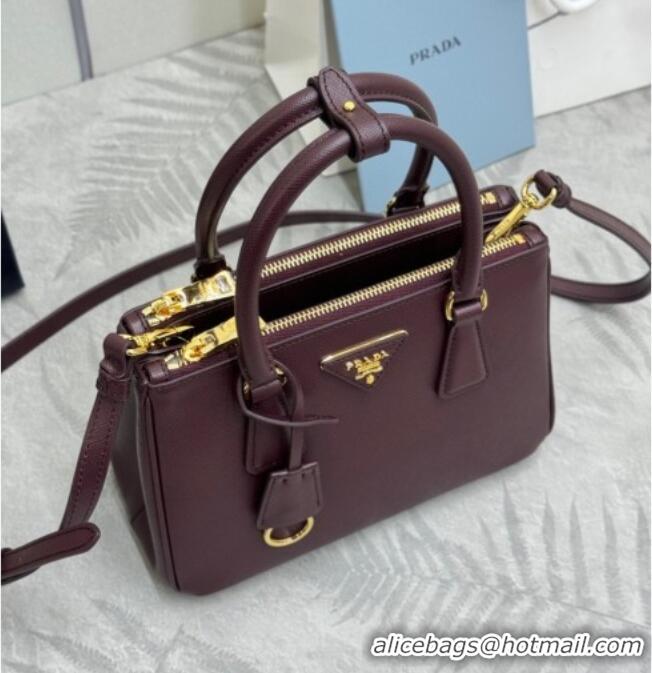 Original Cheap Prada Galleria small Saffiano leather bag 1BA896 Burgundy 2026