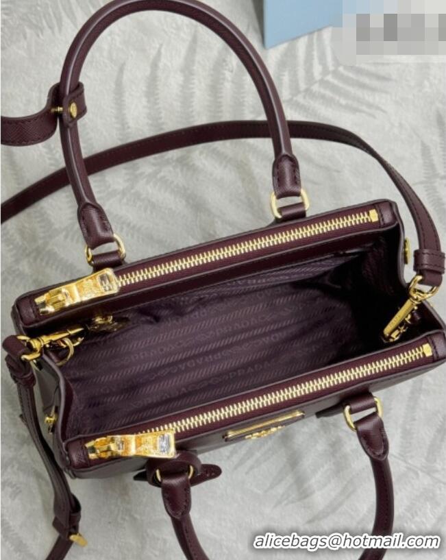 Original Cheap Prada Galleria small Saffiano leather bag 1BA896 Burgundy 2026