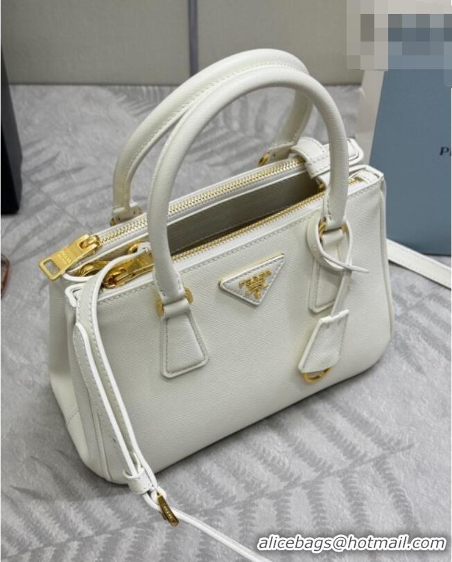 Hot Style Cheap Prada Galleria small Saffiano leather bag 1BA896 White 2026
