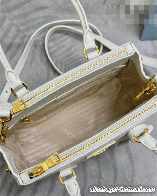 Hot Style Cheap Prada Galleria small Saffiano leather bag 1BA896 White 2026