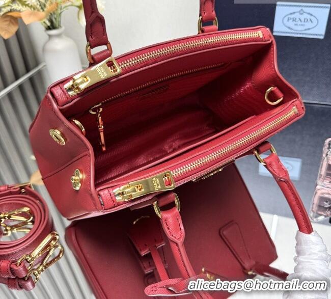 Best Quality Prada Galleria small Saffiano leather bag 1BA896 Fiery Red 2026