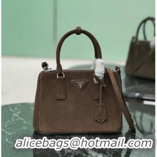 Shop Inexpensive Prada Galleria small Suede bag 1BA896 Brown 2026