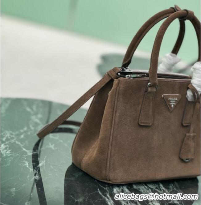 Shop Inexpensive Prada Galleria small Suede bag 1BA896 Brown 2026