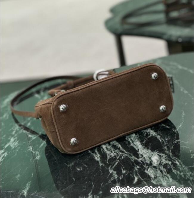 Shop Inexpensive Prada Galleria small Suede bag 1BA896 Brown 2026