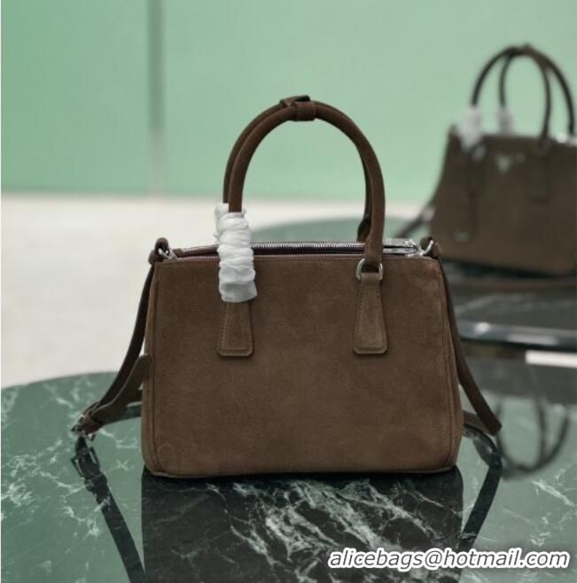 Shop Inexpensive Prada Galleria small Suede bag 1BA896 Brown 2026