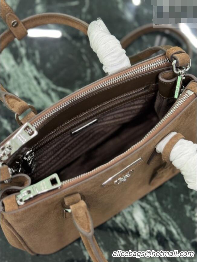 Shop Inexpensive Prada Galleria small Suede bag 1BA896 Brown 2026