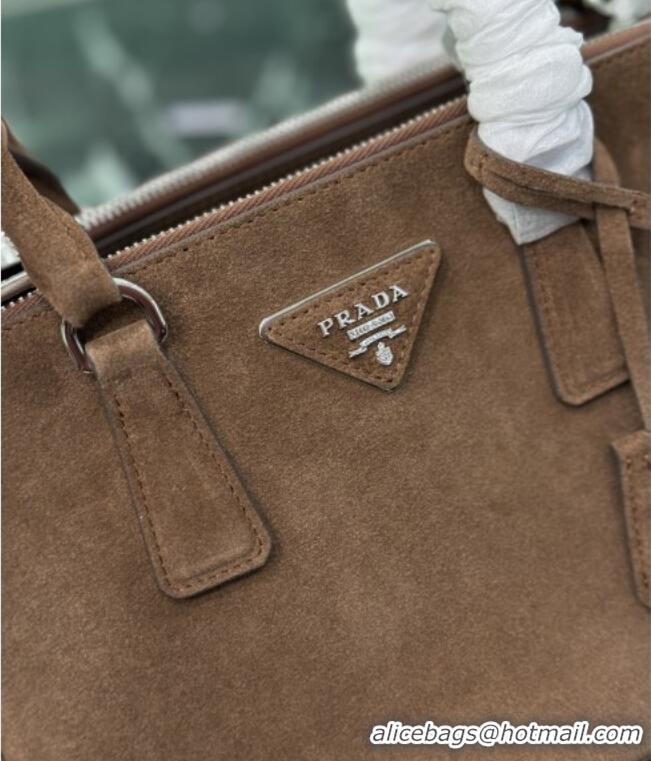 Shop Inexpensive Prada Galleria small Suede bag 1BA896 Brown 2026