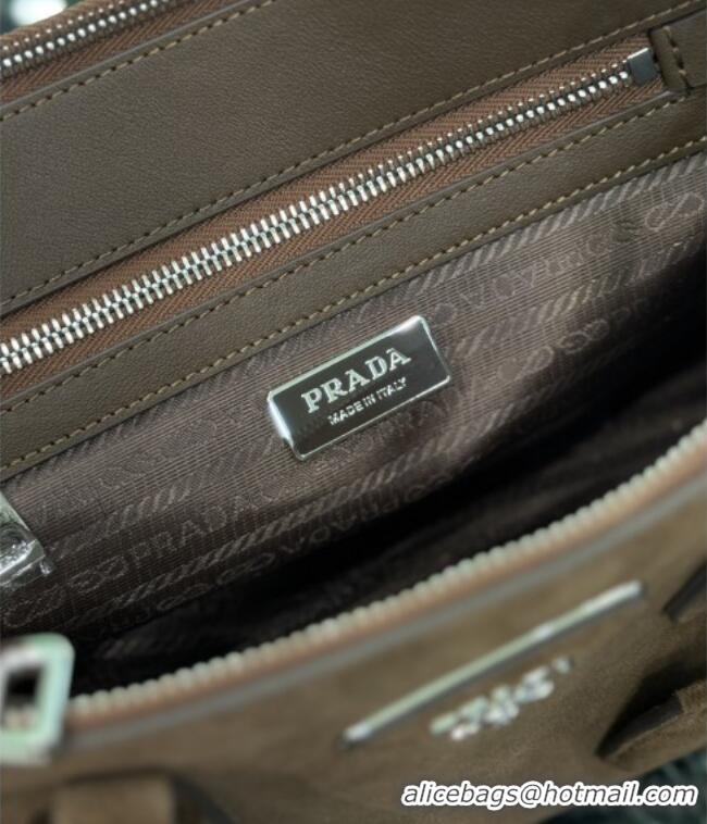 Shop Inexpensive Prada Galleria small Suede bag 1BA896 Brown 2026