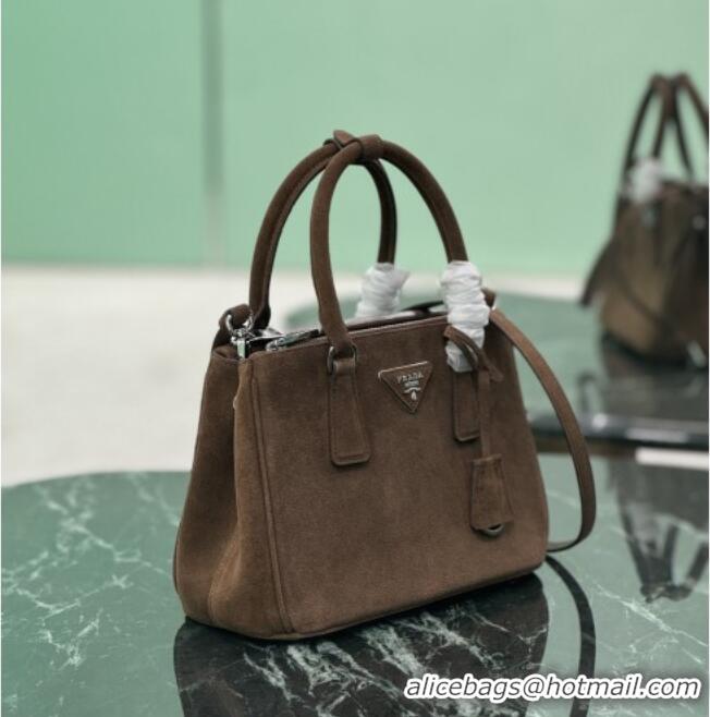 Shop Inexpensive Prada Galleria small Suede bag 1BA896 Brown 2026