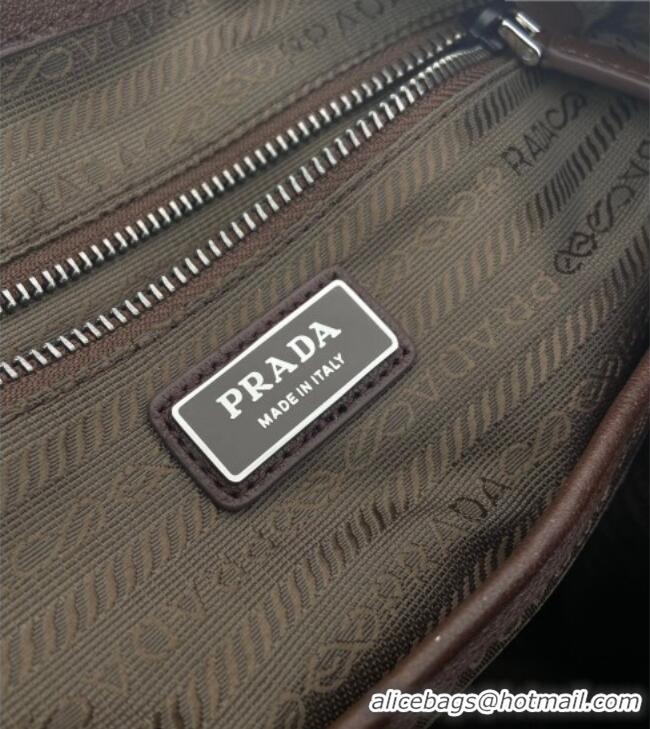 Best Price Prada Men's Explore leather backpack bag 2VZ118 Coffee Brown 2026