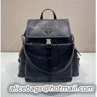 New Release Creation Prada Men's Explore leather backpack bag 2VZ118 Black 2026