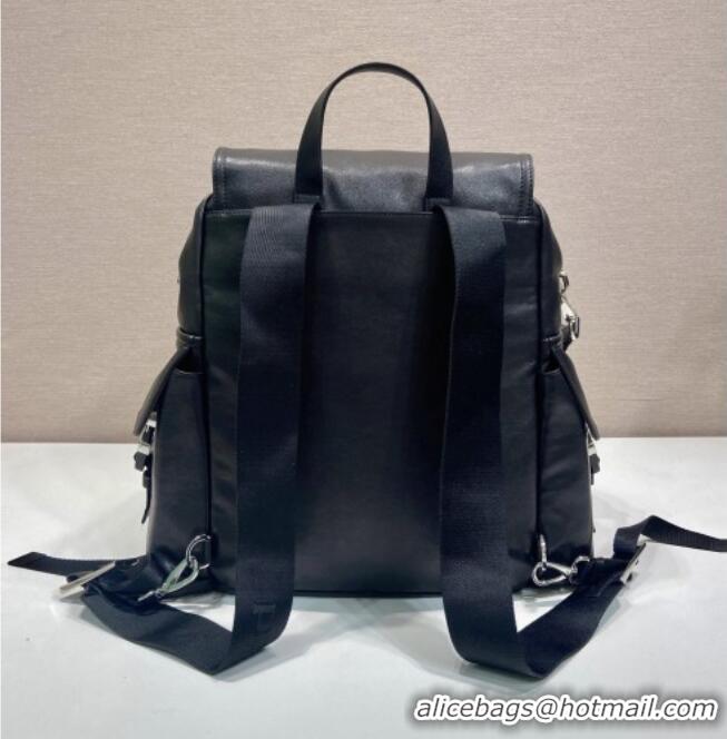 New Release Creation Prada Men's Explore leather backpack bag 2VZ118 Black 2026