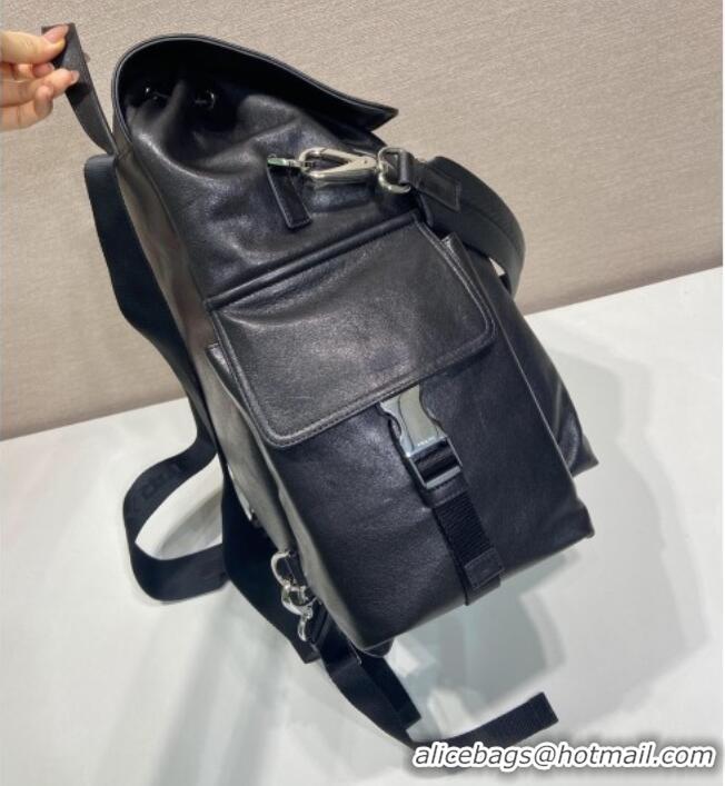 New Release Creation Prada Men's Explore leather backpack bag 2VZ118 Black 2026
