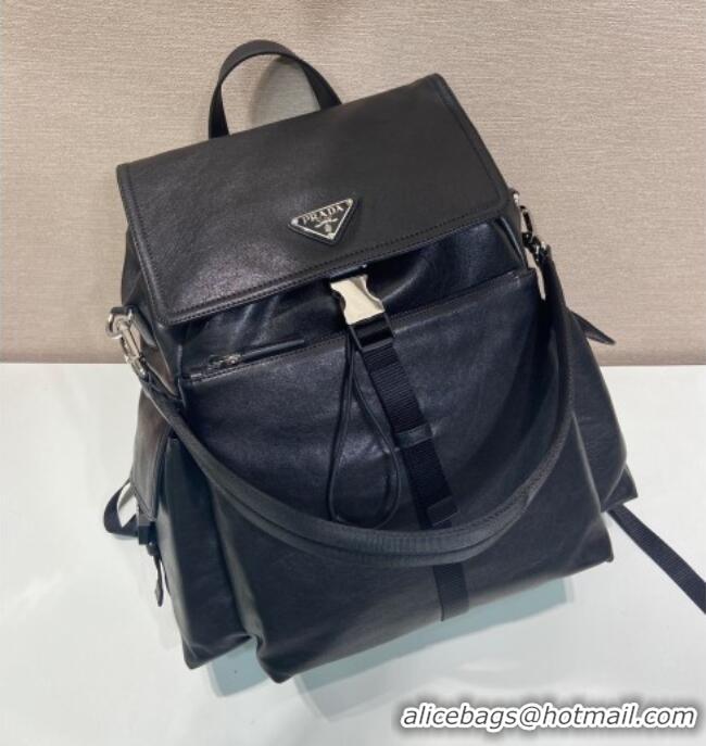 New Release Creation Prada Men's Explore leather backpack bag 2VZ118 Black 2026