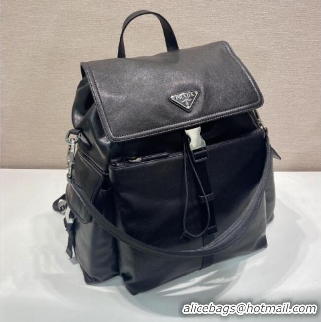 New Release Creation Prada Men's Explore leather backpack bag 2VZ118 Black 2026
