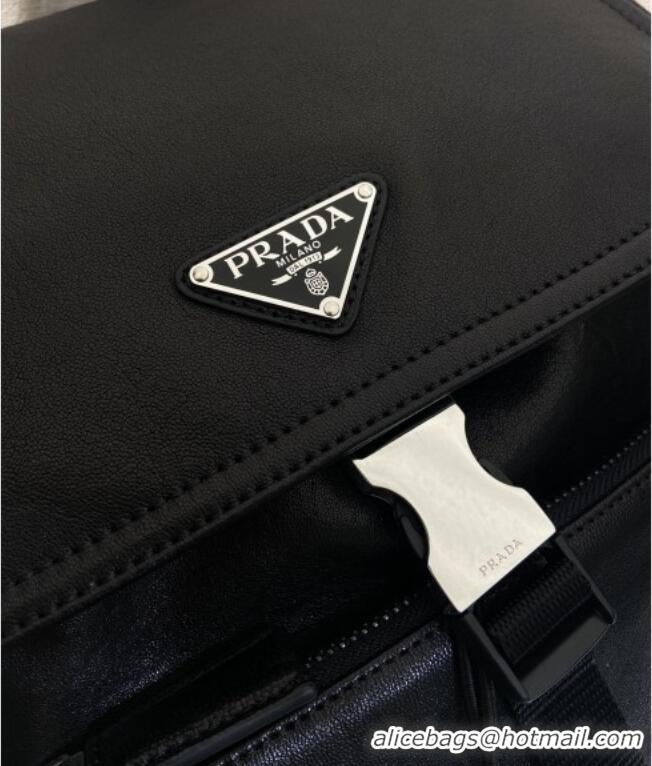 New Release Creation Prada Men's Explore leather backpack bag 2VZ118 Black 2026