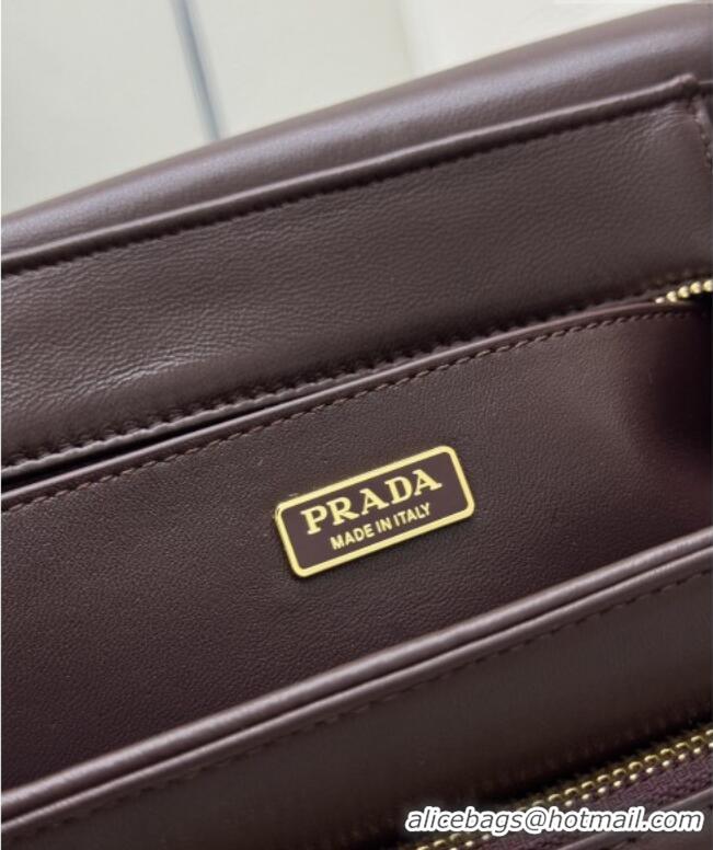 Best Price Prada Explore medium nappa leather shoulder bag with flap 1BD394 Burgundy 2026