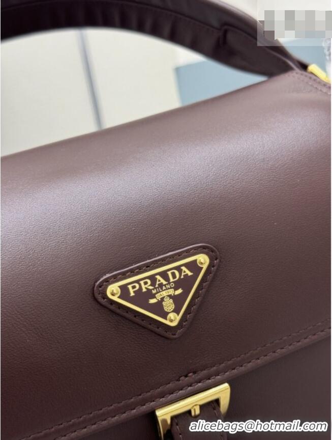 Best Price Prada Explore medium nappa leather shoulder bag with flap 1BD394 Burgundy 2026