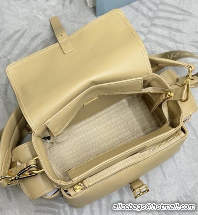 Market Sells Prada Explore medium nappa leather shoulder bag with flap 1BD394 Apricot 2026