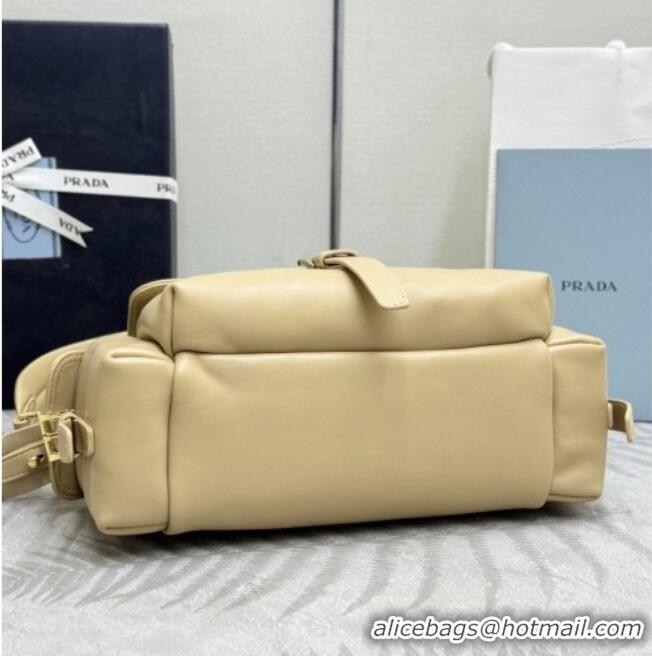 Market Sells Prada Explore medium nappa leather shoulder bag with flap 1BD394 Apricot 2026