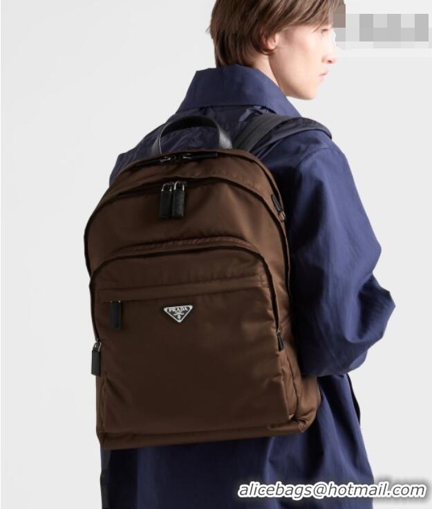 Classic Specials Prada Re-Nylon and Saffiano Leather Backpack Bag 2VZ048 Brown 2026