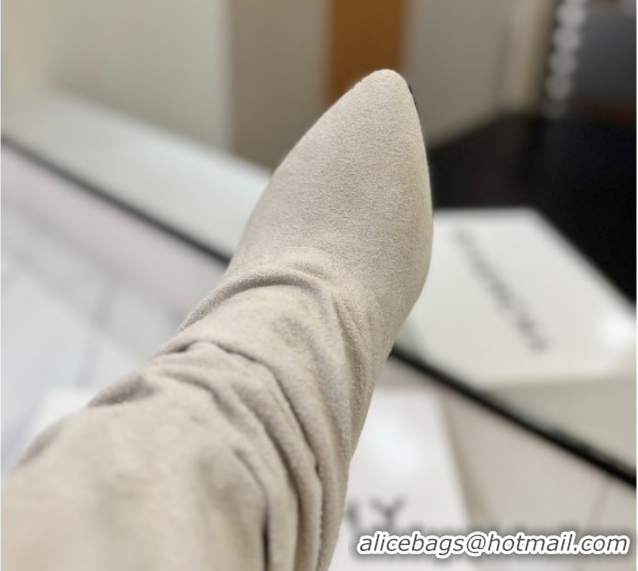 Purchase Givenchy Shark Lock Heel Ankle Boots 10.5cm in Suede Grey 1210037