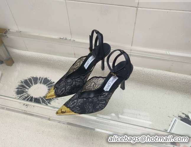 Top Grade Jimmy Choo Faiz 100 Lace Pumps in Black Lace 6020312 2026