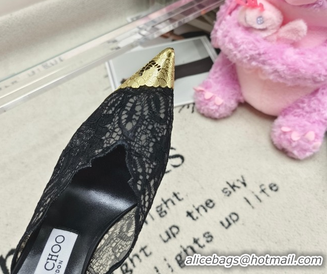 Top Grade Jimmy Choo Faiz 100 Lace Pumps in Black Lace 6020312 2026