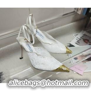 Sophisticated Jimmy Choo Faiz 100 Lace Pumps in White Lace 6020313 2026