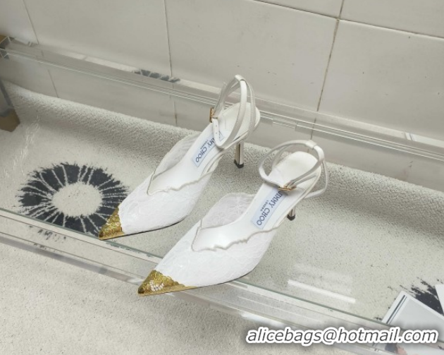 Sophisticated Jimmy Choo Faiz 100 Lace Pumps in White Lace 6020313 2026