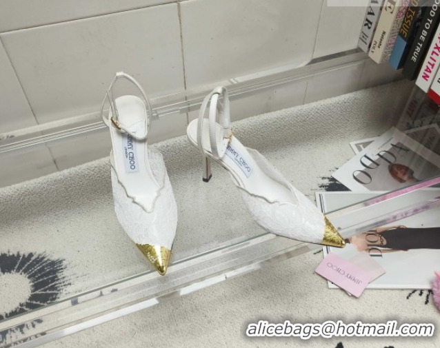 Sophisticated Jimmy Choo Faiz 100 Lace Pumps in White Lace 6020313 2026