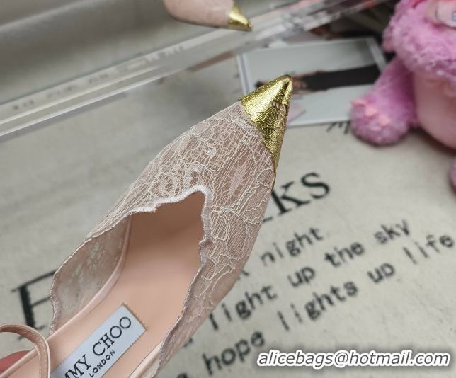 Stylish Jimmy Choo Faiz 100 Lace Pumps in Nude Pink Lace 6020314 2026