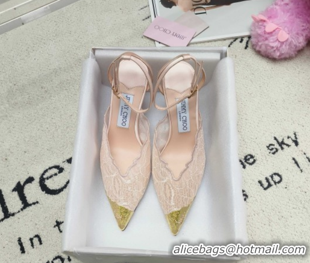 Stylish Jimmy Choo Faiz 100 Lace Pumps in Nude Pink Lace 6020314 2026