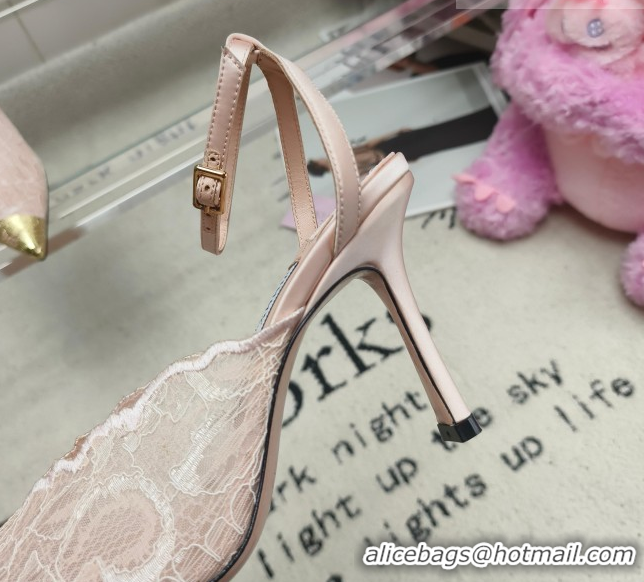 Stylish Jimmy Choo Faiz 100 Lace Pumps in Nude Pink Lace 6020314 2026
