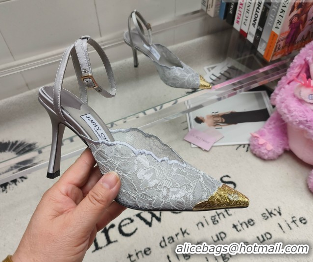 Duplicate Jimmy Choo Faiz 100 Lace Pumps in Grey Lace 6020315 2026