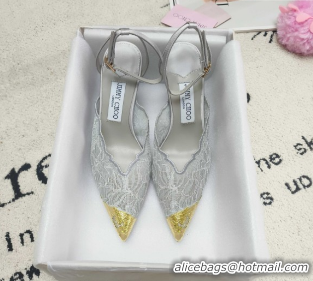 Duplicate Jimmy Choo Faiz 100 Lace Pumps in Grey Lace 6020315 2026