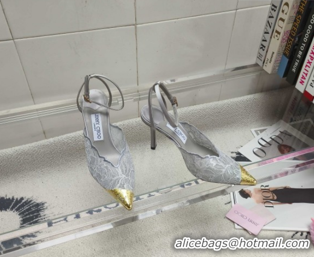 Duplicate Jimmy Choo Faiz 100 Lace Pumps in Grey Lace 6020315 2026