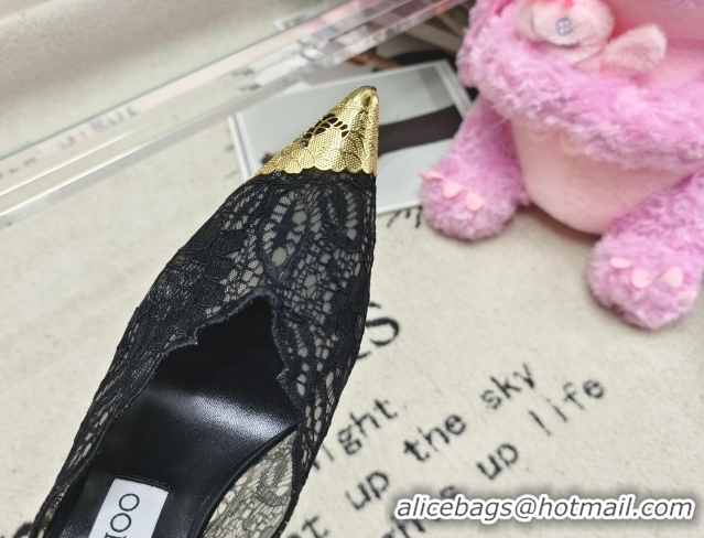 Perfect Jimmy Choo Faiz Lace Pumps 9cm with Metal Detail Black 0206099 2026